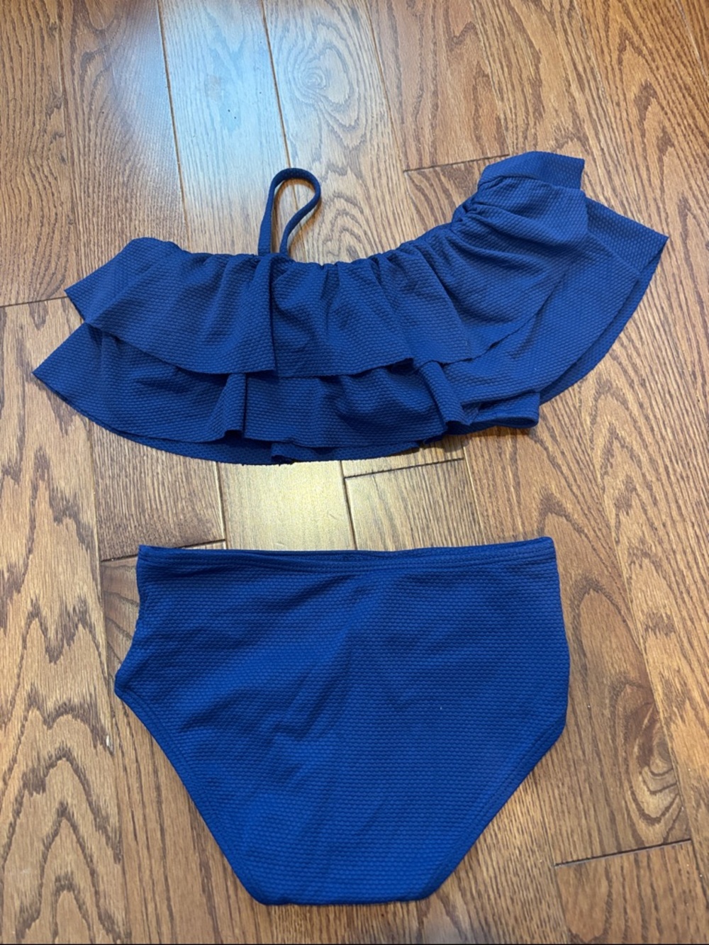 Janie and Jack Navy Blue Ruffle Two-Piece Bikini - Picture 2 of 3